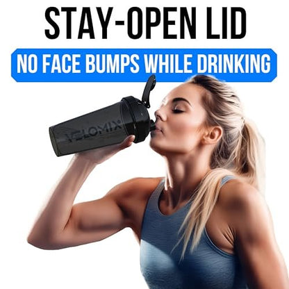 VELOMIX -6 PACK- 28 oz Protein Shaker Bottle – BPA-Free Plastic: Made from high-quality, food-grade plastic that – Image 3
