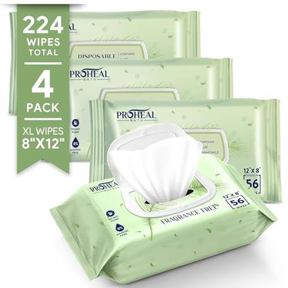 X Large Wet Wipes for Adults - 4 Packs of 56 – Pre-Moistened and Gentle: Each wipe is pre-moistened with a gentle – Image 2
