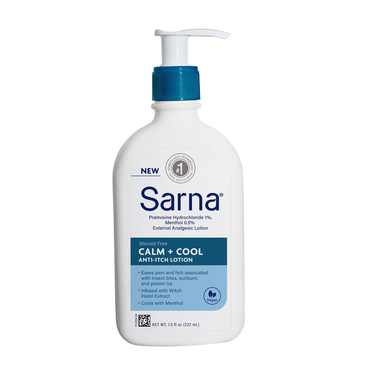 Sarna Calm and Cool Anti-Itch Lotion, Soothe and Relieve Pain and Itch from Insect Bites, Sunburn, Poison Ivy, Contains 1% Pramoxine Hydrochloride, 0.5% Menthol, Vegan, Steroid-Free, 7.5oz - görsel 6
