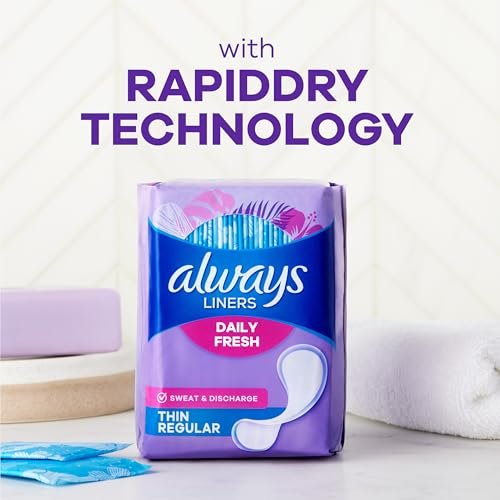 Always Panty Liners for Women Daily Liners, Regular Absorbency, Unscented, 216 Count x 2 (432 Total) - görsel 9