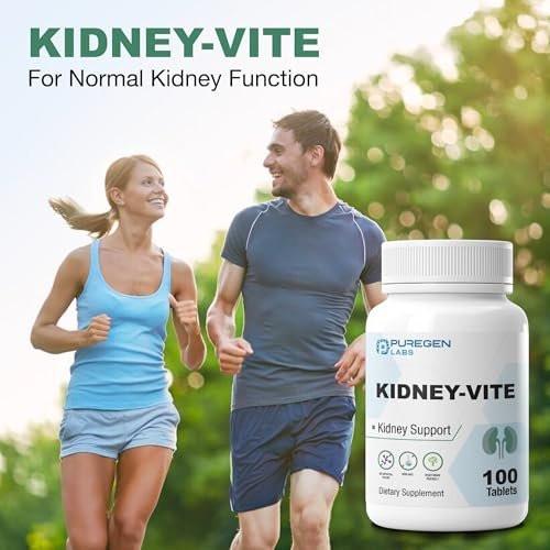 Puregen Labs Kidney-Vite | Premier Kidney, Renal Support | Non-GMO, Gluten-Free, No Artificial Color Additives | 2 Pack – Total 200 Tablets - görsel 4
