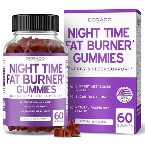 Night Time Fat Burner Gummies (60 Count) Weight Loss & Metabolism - Sugar-Free - Delicious Raspberry Flavored Melatonin Supplement Gummies - Vegan Safe - Third Party Tested - Made in USA - görsel 6