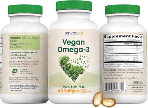 OmegaVia Vegan Omega 3 Supplement, Algae – Easy-to-Swallow Softgels: Small, smooth, and easy to take daily. – Image 6