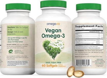 OmegaVia Vegan Omega 3 Supplement, Algae – Item Dimensions: 2.6 x 2.6 x 5.1 inches – Image 14