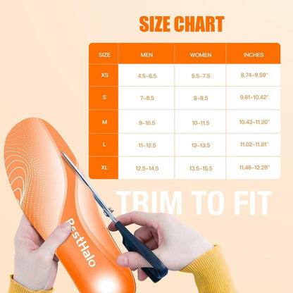 BestHalo Heavy Duty Plantar Fasciitis Insoles - 220+ lbs High Arch Support Orthotic Inserts for Pain Relief, Flat Feet, Heel Pain, Work Boots (Orange, Men 11-12.5 | Women 12-13.5)