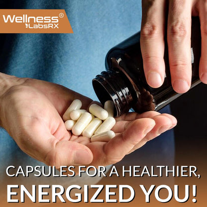 WELLNESS LABSRX Mushroom Supplement Capsules 10:1 Extract, Mushroom Complex Capsules 1000mg, Lions Mane Supplement with Turkey Tail, Cordyceps, Reishi - 120 Count