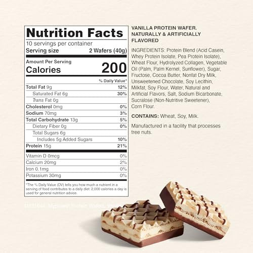 Myprotein Crispy Protein Wafers | 15g – High Protein Content: Each wafer provides 15g of protein from milk and – Image 1