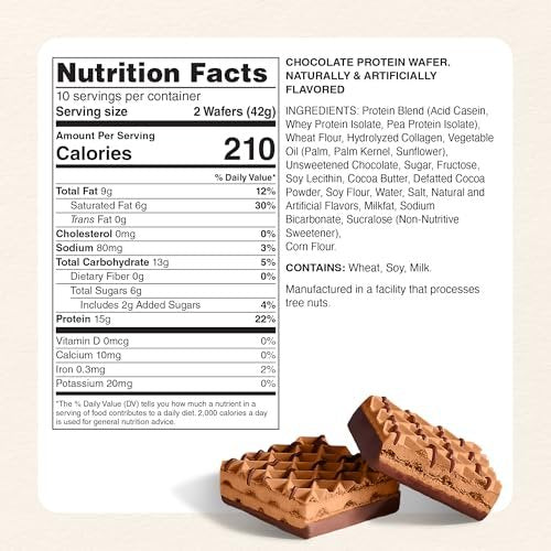 Myprotein Crispy Protein Wafers | 15g Protein | Box of 10 | Chocolate | High Protein Snack Bar | Milk & Whey Isolate | Low Sugar - görsel 18