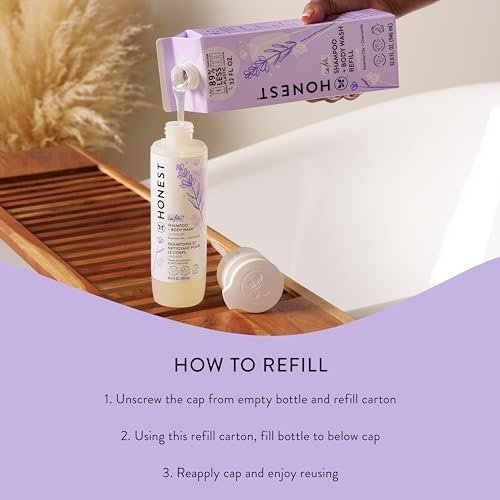 The Honest Company 2-in-1 Cleansing Shampoo Body Wash Refill Carton Gentle for Baby, Naturally Derived, Tear-free, Hypoallergenic, Lavender Calm, 32 fl oz - görsel 10