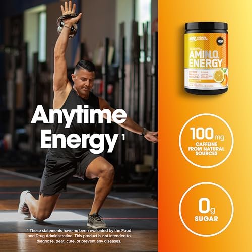 Optimum Nutrition Amino Energy - Pre Workout with Green Tea, BCAA, Amino Acids, Keto Friendly, Green Coffee Extract, Energy Powder - Citrus Spritz, 9.5 Ounce, 30 Servings (Packaging May Vary) - görsel 10