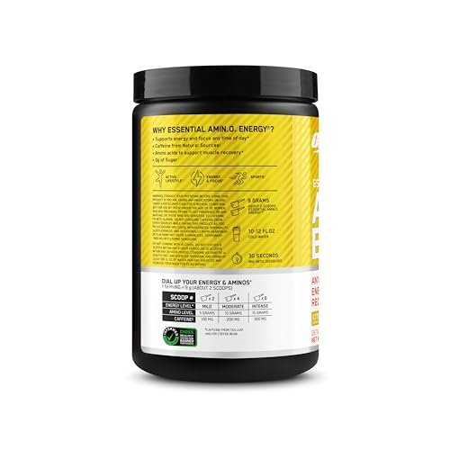 Optimum Nutrition Amino Energy - Pre Workout with Green Tea, BCAA, Amino Acids, Keto Friendly, Green Coffee Extract, Energy Powder - Citrus Spritz, 9.5 Ounce, 30 Servings (Packaging May Vary) - görsel 18