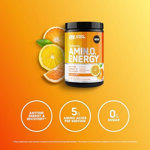 Optimum Nutrition Amino Energy - Pre Workout with Green Tea, BCAA, Amino Acids, Keto Friendly, Green Coffee Extract, Energy Powder - Citrus Spritz, 9.5 Ounce, 30 Servings (Packaging May Vary) - görsel 8