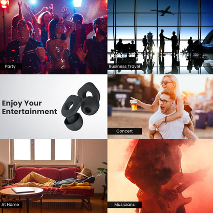 LOETRUY 2 Pairs of Ear Plugs for Sleeping, Reusable Hearing Protection Earplugs with 8 Pairs Ear Tips & One Connector Cord, Soft Ear Plugs for Noise Reduction, Concert, Musician & Work - 25dB-30dB