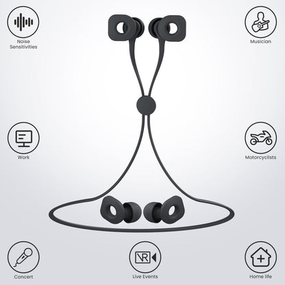LOETRUY 2 Pairs of Ear Plugs for Sleeping, Reusable Hearing Protection Earplugs with 8 Pairs Ear Tips & One Connector Cord, Soft Ear Plugs for Noise Reduction, Concert, Musician & Work - 25dB-30dB