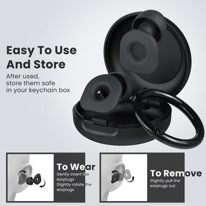 LOETRUY 2 Pairs of Ear Plugs for Sleeping, Reusable Hearing Protection Earplugs with 8 Pairs Ear Tips & One Connector Cord, Soft Ear Plugs for Noise Reduction, Concert, Musician & Work - 25dB-30dB