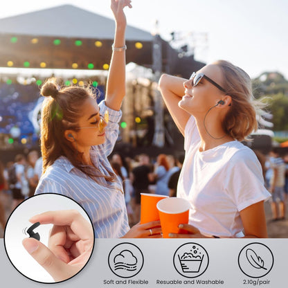 LOETRUY 2 Pairs of Ear Plugs for Sleeping, Reusable Hearing Protection Earplugs with 8 Pairs Ear Tips & One Connector Cord, Soft Ear Plugs for Noise Reduction, Concert, Musician & Work - 25dB-30dB