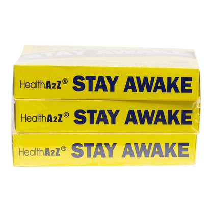 HealthA2Z® Stay Awake | 200 mg Caffeine | Alertness Aid with Caffeine | Maximum Strength (3 Pack (48 Tablets))