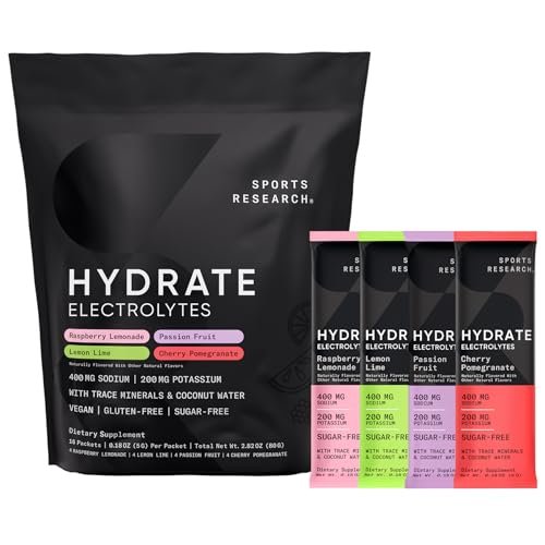 Sports Research® Hydrate Electrolytes Powder – Sugar-Free Hydration: Enjoy effective hydration without the sugar – Image 1