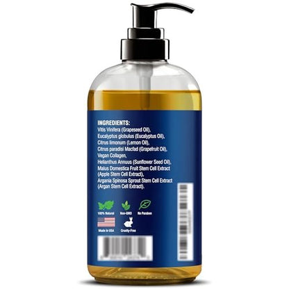 Anti-Cellulite Massage Oil for Massage Therapy 8 fl oz - Refreshing and Relaxing - Natural Oils with Vegan Collagen and Stem Cells - for Men and Women - Nexon Botanics