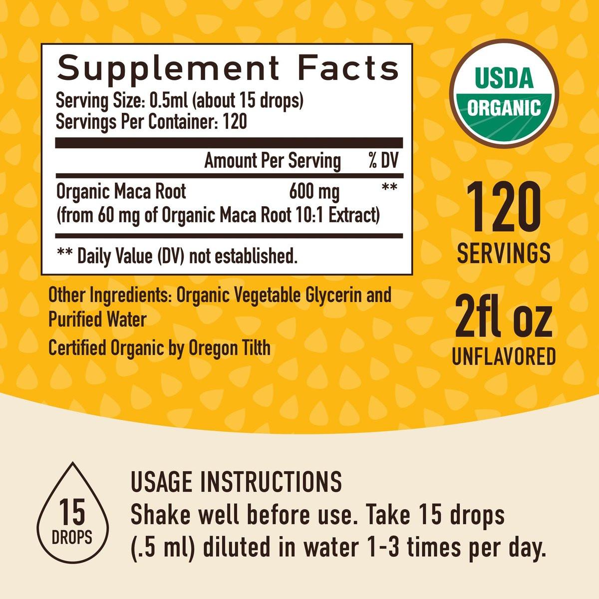 Maca Root Liquid Drops for Organic Energy Support for Women & Men | 2 Fluid Ounces | Support Hormone Balance, Mood, Energy & Fitness | Organic Maca Root for Women & Men | 4-Month Supply, 120 Servings - görsel 12