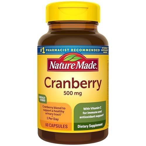 Nature Made Cranberry Supplement 500mg with Vitamin C for Immune & Antioxidant Support, Cranberry Blend for Urinary Tract Health, One Per Day, 60 Capsules - görsel 2