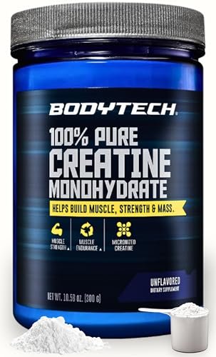 BodyTech Creatine Monohydrate Powder, – Micronized Creatine Monohydrate: Our creatine is micronized for improved – Image 1