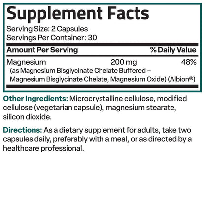 Bronson Magnesium Glycinate 200 MG per Serving Chelated for High Absorption, Gentle On Stomach, Non-GMO, 120 Vegetarian Capsules