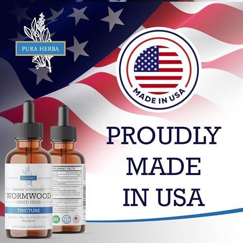 Wormwood Organic Tincture - Herbal Supplement for Digestive Health and Gut Support - Natural Cleanse - Alcohol-Free, Made in USA, 2 Fl Oz - görsel 2