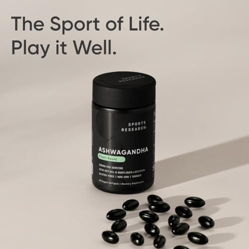 Sports Research® Ashwagandha Softgels with Coconut MCT Oil - Natural Adaptogen Made with Shoden® Ashwa for Relaxation, Calm & Sleep Support - Gluten Free & Vegan Friendly - 60 Count - görsel 12