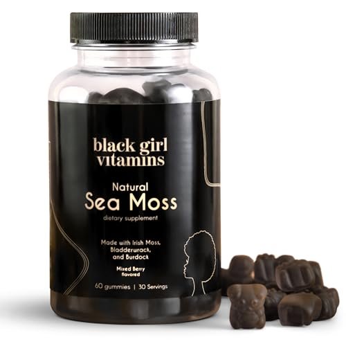 Black Girl Vitamins - Irish Sea Moss Gummies - SeaMoss + Bladderwrack & Burdock - 92 Minerals for Thyroid, Metabolism, and Immunity - Vegan, Gluten-Free, Halal (Mixed Berry, 30 Day Supply) - görsel 6