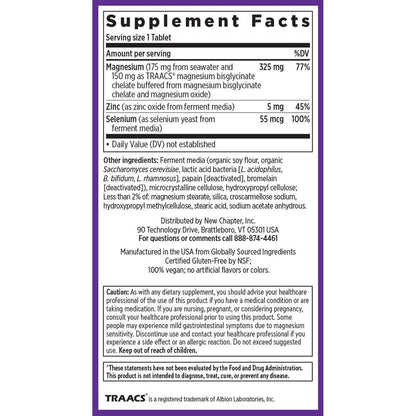 New Chapter Magnesium-Selenium-Zinc Supplement, 325 mg Magnesium in One-Daily Tablet for Active Bodies, Bounce Back After Exercise with Muscle Support Minerals + Hydrating Electrolytes, 30 Count
