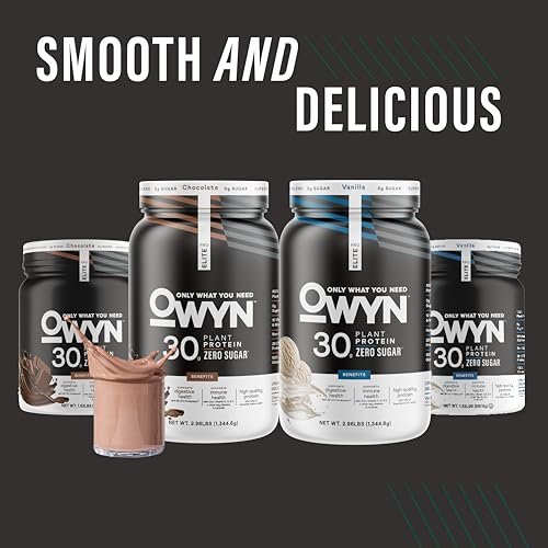 Owyn Only What You Need Pro Elite High Protein Powder, 30g Vegan Protein for Workout Recovery, Delicious Smooth Taste, Zero Sugar, Low Net Carbs, Chocolate, 12 Servings (1.32 LB) - görsel 11