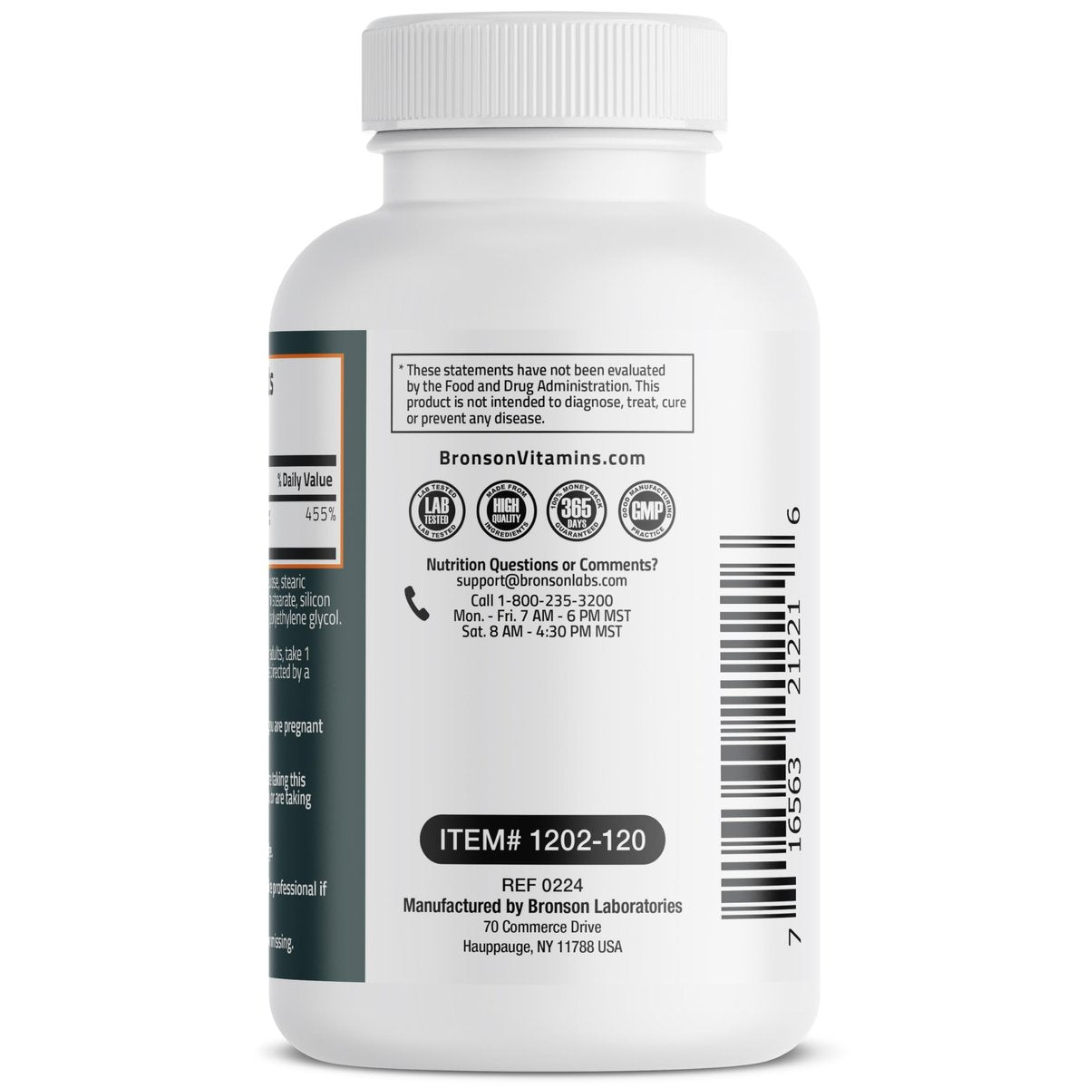 Bronson Zinc 50 MG High Potency Supports Skin Health - Non-GMO, 120 Vegetarian Tablets - görsel 13
