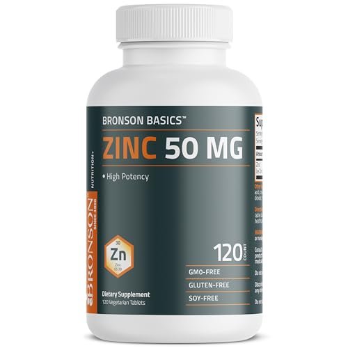 Bronson Zinc 50 MG High Potency Supports Skin Health - Non-GMO, 120 Vegetarian Tablets - görsel 10