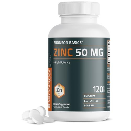 Bronson Zinc 50 MG High Potency Supports Skin Health - Non-GMO, 120 Vegetarian Tablets - görsel 2