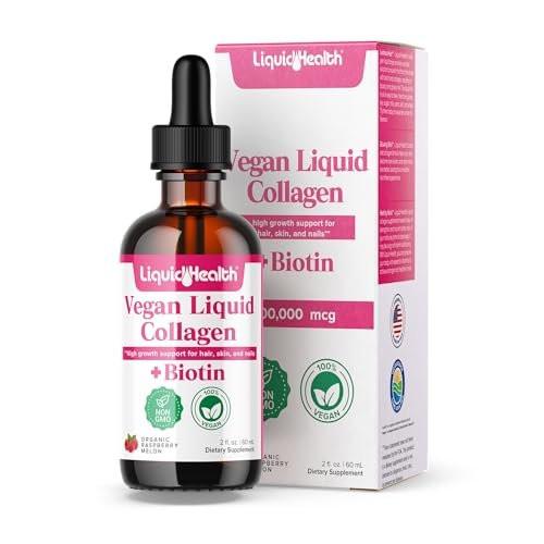 LIQUIDHEALTH 100% Vegan Collagen Plus Biotin 100,000mcg Liquid Drops - Plant-Based Liquid Collagen for Women & Men - Hair & Nail Growth, Skin Health, Boosts Metabolism - Made in USA, Non-GMO (2 oz) - görsel 13