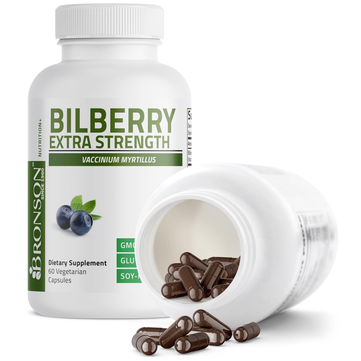 Bronson Bilberry Extra Strength Vaccinium Myrtillus, Promotes Eye Health and Supports Healthy Vision - Non GMO, 60 Vegetarian Capsules - görsel 7