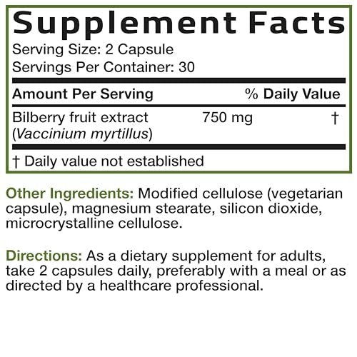 Bronson Bilberry Extra Strength Vaccinium Myrtillus, Promotes Eye Health and Supports Healthy Vision - Non GMO, 60 Vegetarian Capsules - görsel 12