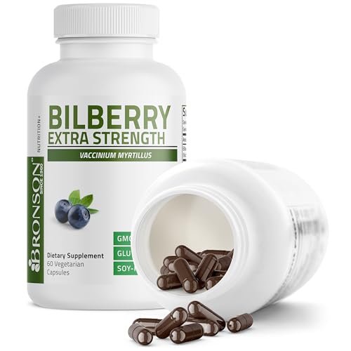 Bronson Bilberry Extra Strength Vaccinium Myrtillus, Promotes Eye Health and Supports Healthy Vision - Non GMO, 60 Vegetarian Capsules - görsel 8