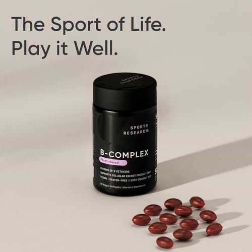 Sports Research® Vitamin B-Complex - Full Spectrum of B Vitamins with Methylated B12 & Folate - Gluten Free · Plant-Based · Non-GMO · Vegan-Friendly Formula - 120 Veggie Softgels - görsel 11