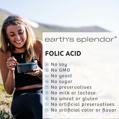 Earth's Splendor Folic Acid 800 mcg Supplement, Supports Heart Health, Supports Women's Reproductive Health, Smooth Coated Tablets (800 mcg, 200 Tablets, Pack of 2) - görsel 8