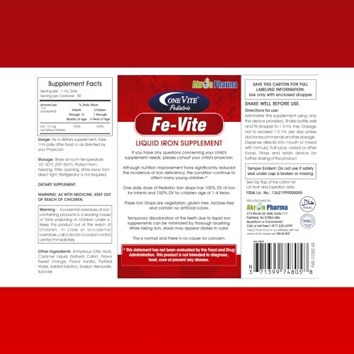 Pediatric FE-Vite Drops | Liquid Iron Supplement | 50ml, 1.66 Fl Oz (Pack of 1) - görsel 11