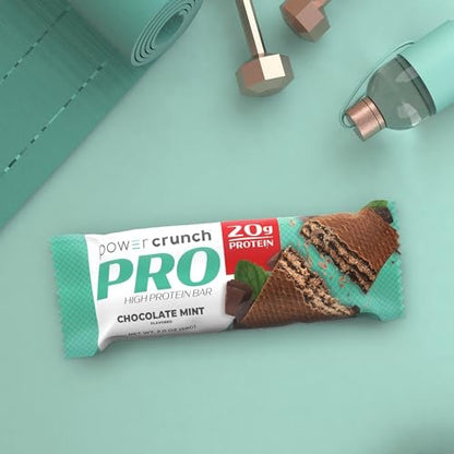 Power Crunch PRO Protein Wafer Bars, High Protein Snacks with Delicious Taste, Chocolate Mint, 2.0 Ounce (4 Count)