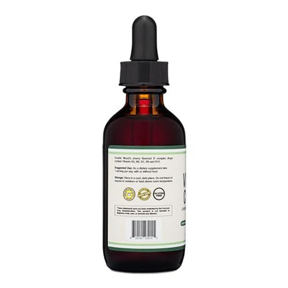 Double Wood Supplements Liquid Vitamin B Complex - 2 Month Supply - Max Absorption - B3, B6, B7 (Biotin), B9, and Vitamin B12 - Cherry Flavor - 2 FL OZ