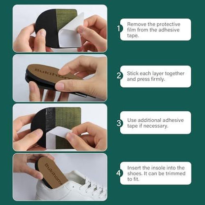 Adjustable Heel Lift Inserts for Shoes - Bukihome Orthopedic Shoe Lift for Uneven Legs 4 Layers Height Increase Insole for Heel Pain, Heel Spur, Achilles Tendonitis, Large