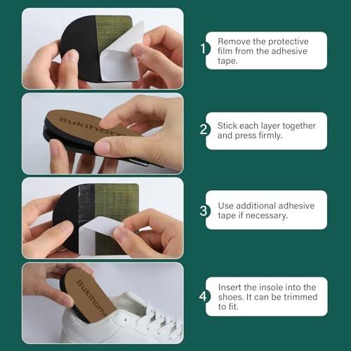 Adjustable Heel Lift Inserts for Shoes - Bukihome Orthopedic Shoe Lift for Uneven Legs 4 Layers Height Increase Insole for Heel Pain, Heel Spur, Achilles Tendonitis, Large - görsel 1