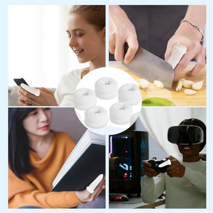 Finger Bandages 30pcs Bobs Thumb Bandage Finger Bandage Tubular White Cotton Finger Cots Finger Stall for Work Kitchen Finger Protection