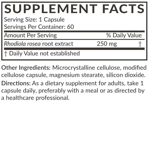 Futurebiotics Rhodiola Rosea Powder Adaptogenic Herb Vegetarian Capsules, 60 Count - görsel 3