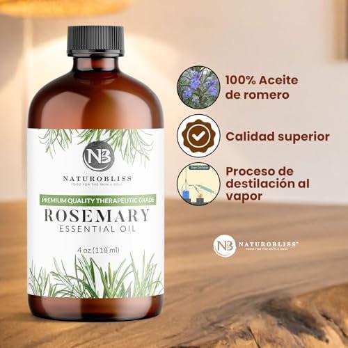 NaturoBliss 100% Pure Rosemary Essential Oil Therapeutic Grade Premium Quality (4 fl. oz) with Glass Dropper, Perfect for Aromatherapy - görsel 5