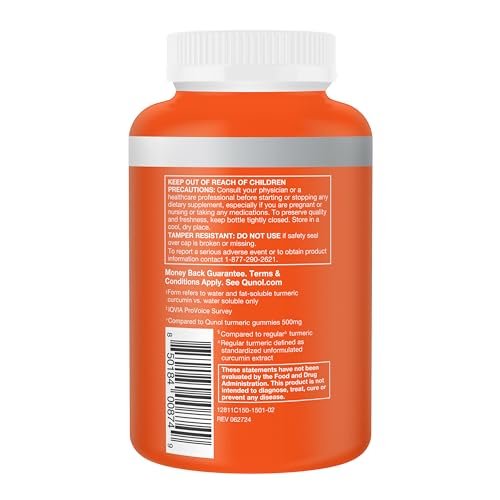 Qunol Turmeric Curcumin Supplement, 1000mg with Ultra High Absorption, for Joint Support, Extra Strength Capsules, 150 Count - görsel 14